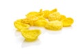 Breakfast cereal corn flakes on white. Cereal Healthy Cornflakes - snack breakfast best with milk. Dieting and Royalty Free Stock Photo