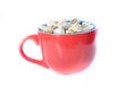 The red and blue bowl of cereal Royalty Free Stock Photo