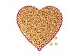 breakfast cereal heart on white