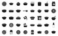 Breakfast cereal icons set simple vector. Granola snack