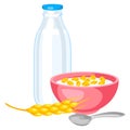 Breakfast cereal illustration. Image of healthy food. Royalty Free Stock Photo