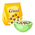 Breakfast cereal illustration. Image of healthy food. Royalty Free Stock Photo