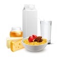 Breakfast Cereals Milk Realistic Composition Royalty Free Stock Photo