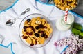 Breakfast cereals with berry fruits in bowl Royalty Free Stock Photo