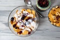 Breakfast cereals with berry fruits in bowl Royalty Free Stock Photo