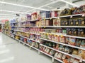 Breakfast cereals and other health products on shelves