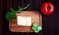 Breakfast, cheese and cucumber and tomatoes Royalty Free Stock Photo