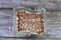 Breakfast Chocolate flavored balls cereal, as a snack prepared with milk for children and adults, crispy crunchy chocolate Royalty Free Stock Photo