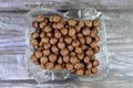 Breakfast Chocolate flavored balls cereal, as a snack prepared with milk for children and adults, crispy crunchy chocolate Royalty Free Stock Photo