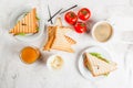 Breakfast with club sandwiches Royalty Free Stock Photo