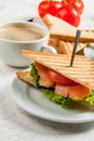 Breakfast with club sandwiches Royalty Free Stock Photo