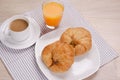 Breakfast coffee and orange juice