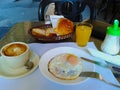 Continental breakfast served in an italian cafe