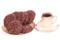 Breakfast cookies on a plate with coffee Royalty Free Stock Photo