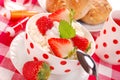 Breakfast with cottage cheese and strawberries Royalty Free Stock Photo