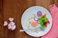 Breakfast for couples with salted duck egg Royalty Free Stock Photo