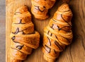 breakfast croissant with chocolate