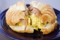 Breakfast croissant sandwich