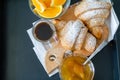 Breakfast - croissants coffee jam Royalty Free Stock Photo