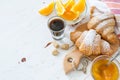 Breakfast - croissants coffee jam Royalty Free Stock Photo