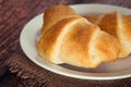 Breakfast croissants on a plate Royalty Free Stock Photo