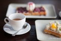 Breakfast, dessert - waffles and tea. Royalty Free Stock Photo