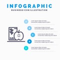 Breakfast, Diet, Food, Fruits, Healthy Line icon with 5 steps presentation infographics Background