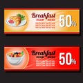 Breakfast discount voucher template Royalty Free Stock Photo