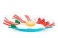 Breakfast with egg and bacon vector illustration. Cartoon style Royalty Free Stock Photo