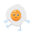 Breakfast egg character. Cute food vector character logo. Cartoon isolated egg