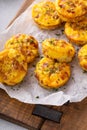 Breakfast egg muffins or egg bites with bacon and cheddar Royalty Free Stock Photo
