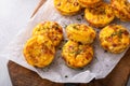 Breakfast egg muffins or egg bites with bacon and cheddar Royalty Free Stock Photo