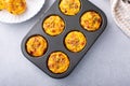 Breakfast egg muffins or egg bites with bacon and cheddar Royalty Free Stock Photo