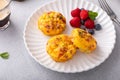 Breakfast egg muffins or egg bites with bacon and cheddar Royalty Free Stock Photo