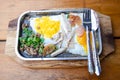 Breakfast egg pan Royalty Free Stock Photo