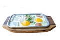 Breakfast egg pan Royalty Free Stock Photo