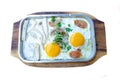 Breakfast egg pan Royalty Free Stock Photo