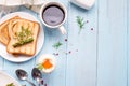 Breakfast with egg and a cup of coffee Royalty Free Stock Photo