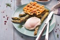 Breakfast with egg and a cup of coffee Royalty Free Stock Photo