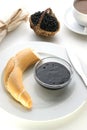 Breakfast with elderberry jam Royalty Free Stock Photo