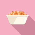 Breakfast flakes icon flat vector. Food meal