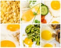 Breakfast Food Collage, Various Egg Dishes Collection Royalty Free Stock Photo