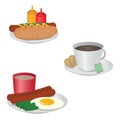 breakfast food collection. Vector illustration decorative background design Royalty Free Stock Photo