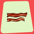 Breakfast Food Items. Fried Bacon Royalty Free Stock Photo