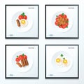 Breakfast foods set