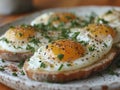 breakfast fried eggs in a plate