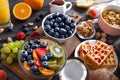 Breakfast with fruits, berries, granola. Royalty Free Stock Photo