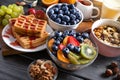 Breakfast with fruits, berries, granola. Royalty Free Stock Photo