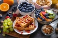 Breakfast with fruits, berries, granola. Royalty Free Stock Photo