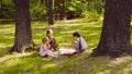 Breakfast on the grass in the park